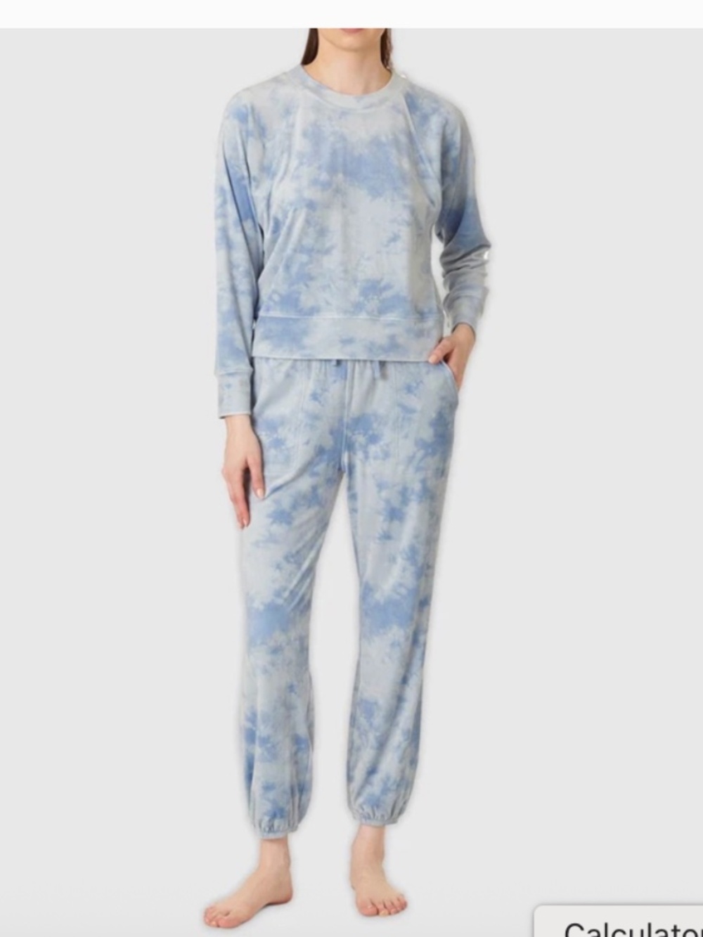 Blue Tie Dye Lush Velvet PJ Set - Blue Tie Dye
